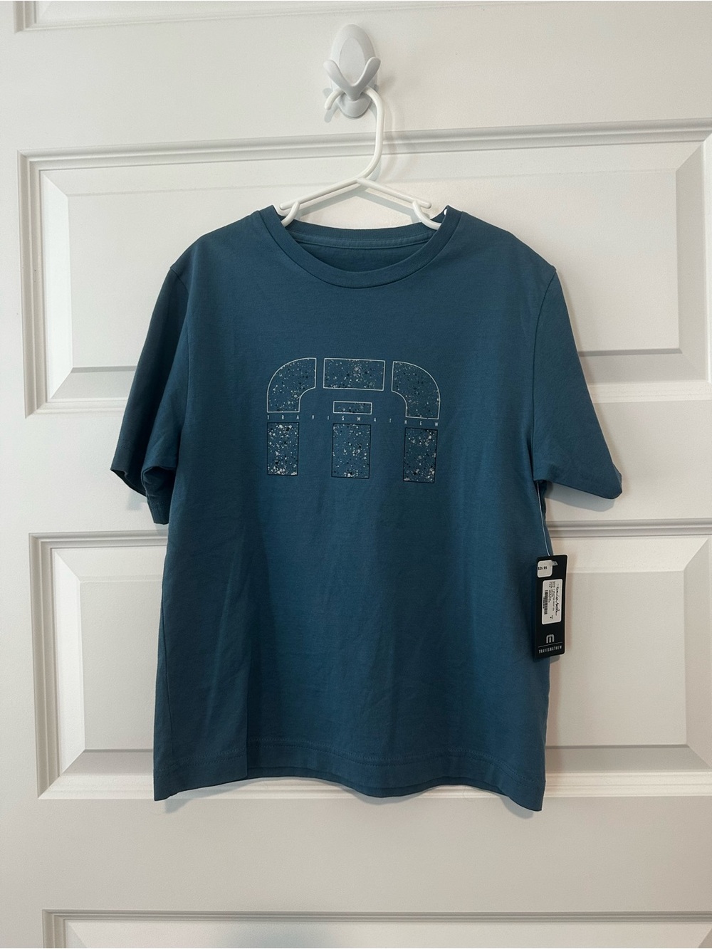 Travis Mathew Kids Short-Sleeve Graphic Tee in Teal Blue